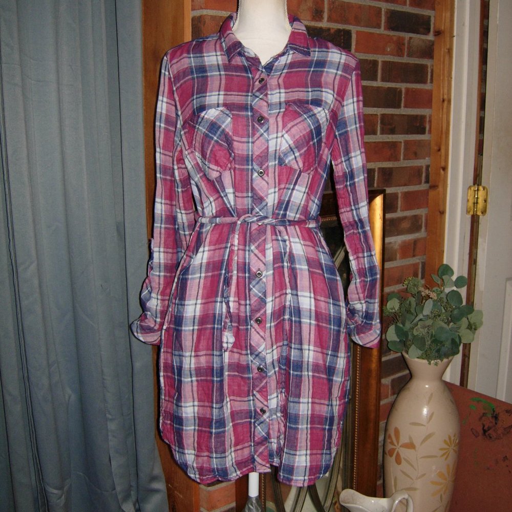 Kenneth Cole Reaction Plaid Dress L
